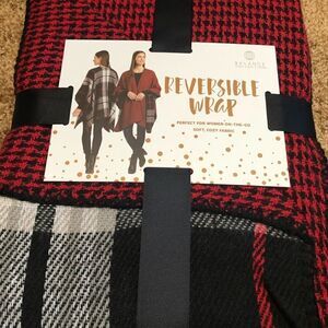 Balance Collection Reversible Plaid Houndstooth Piano Scarf Wrap One Size Fleece